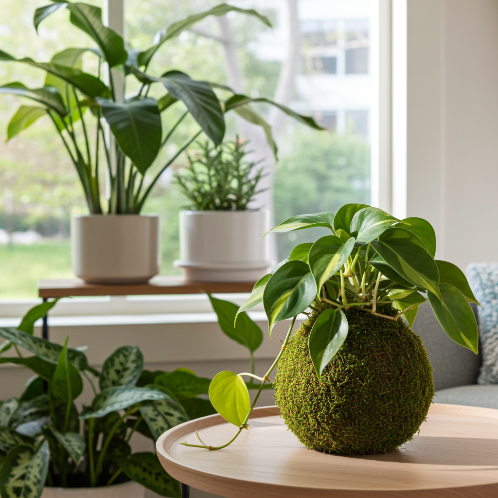 kokedama japones philodendron brasil