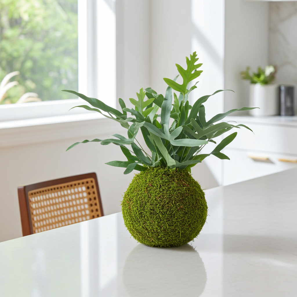 kokedama japonés phlebodium aureum