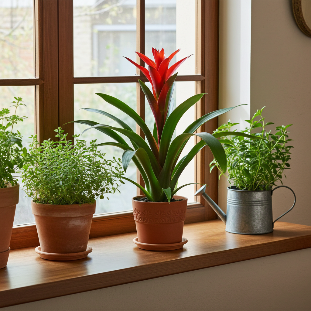 guzmania flor roja planta