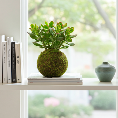 kokedama crassula ovata