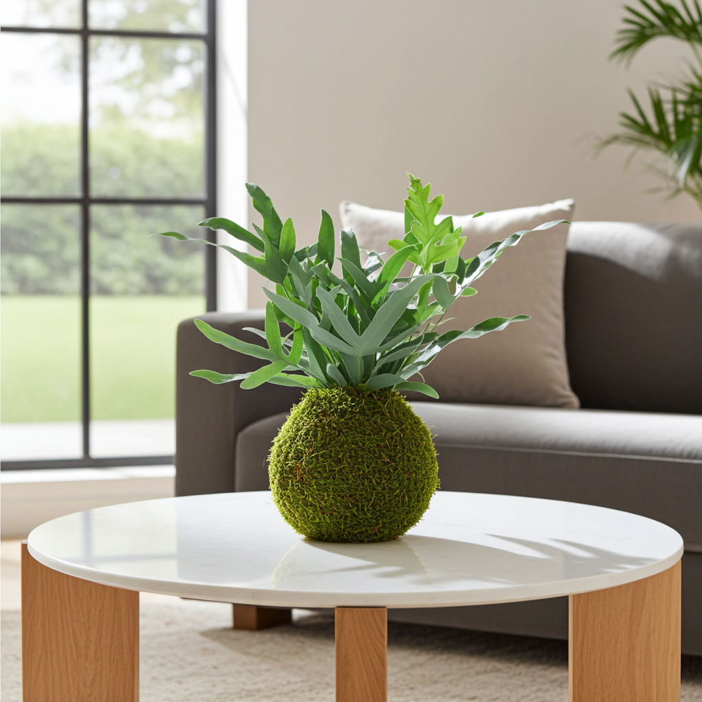 kokedama helecho phlebodium aureum