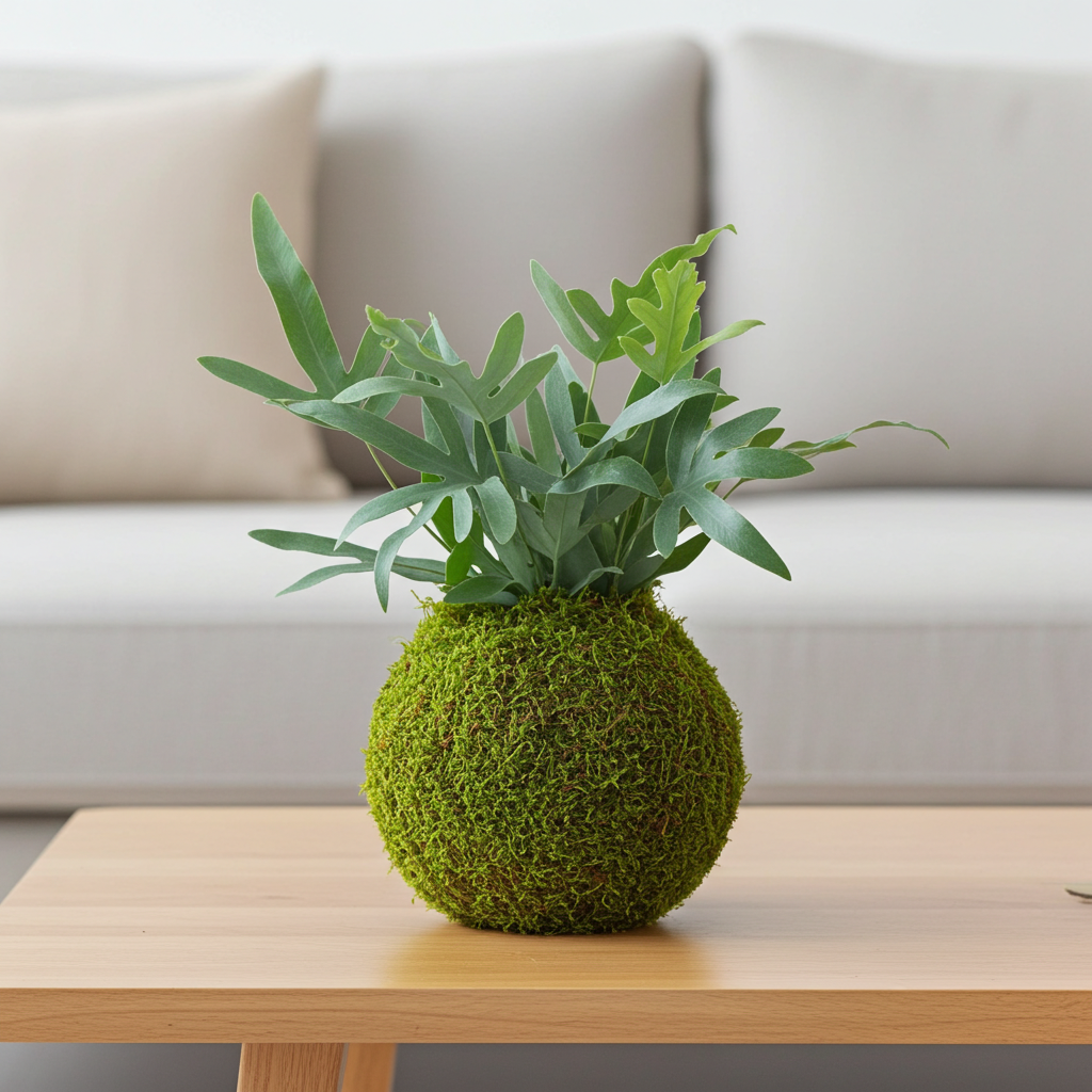 kokedama phlebodium aureum