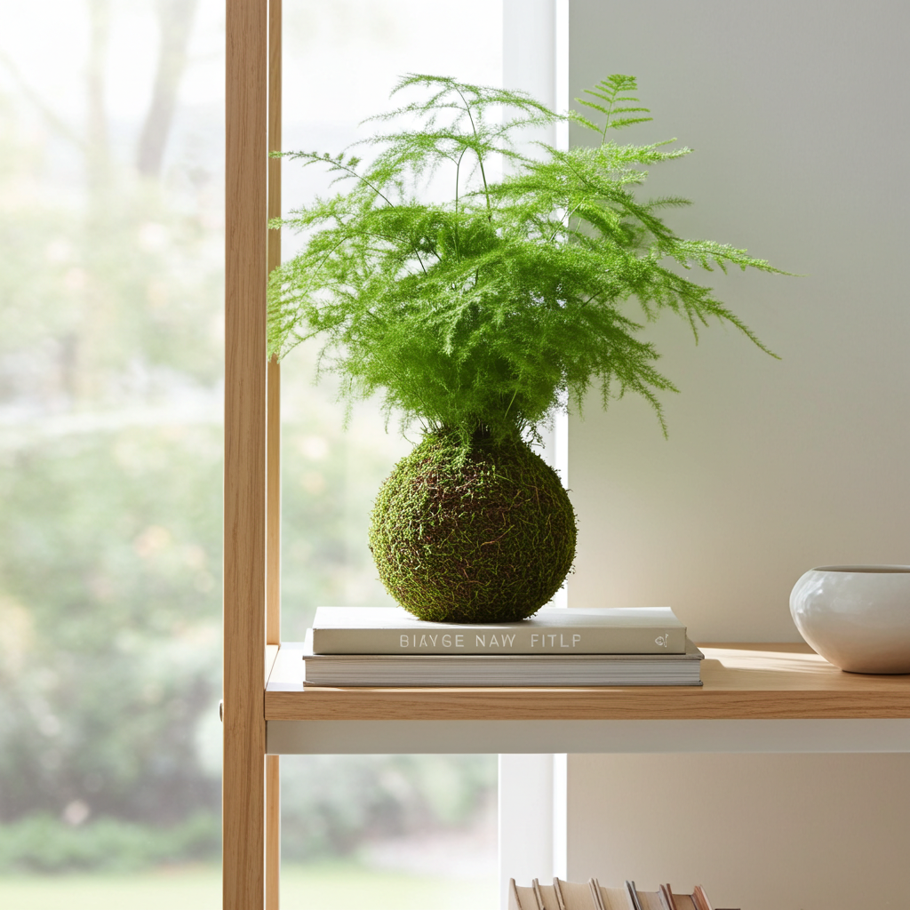 kokedama asparagus plumosus