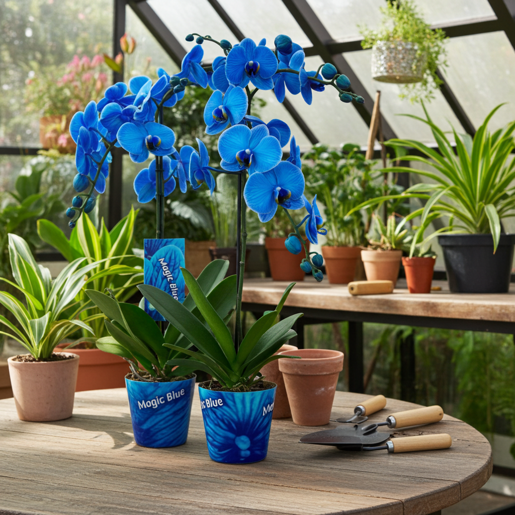 orquidea natural azul