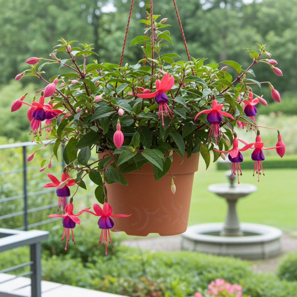 fuchsia planta natural con flor