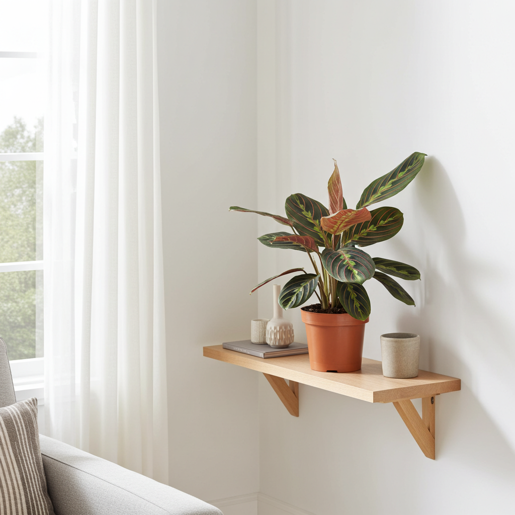 maranta sobre estantería