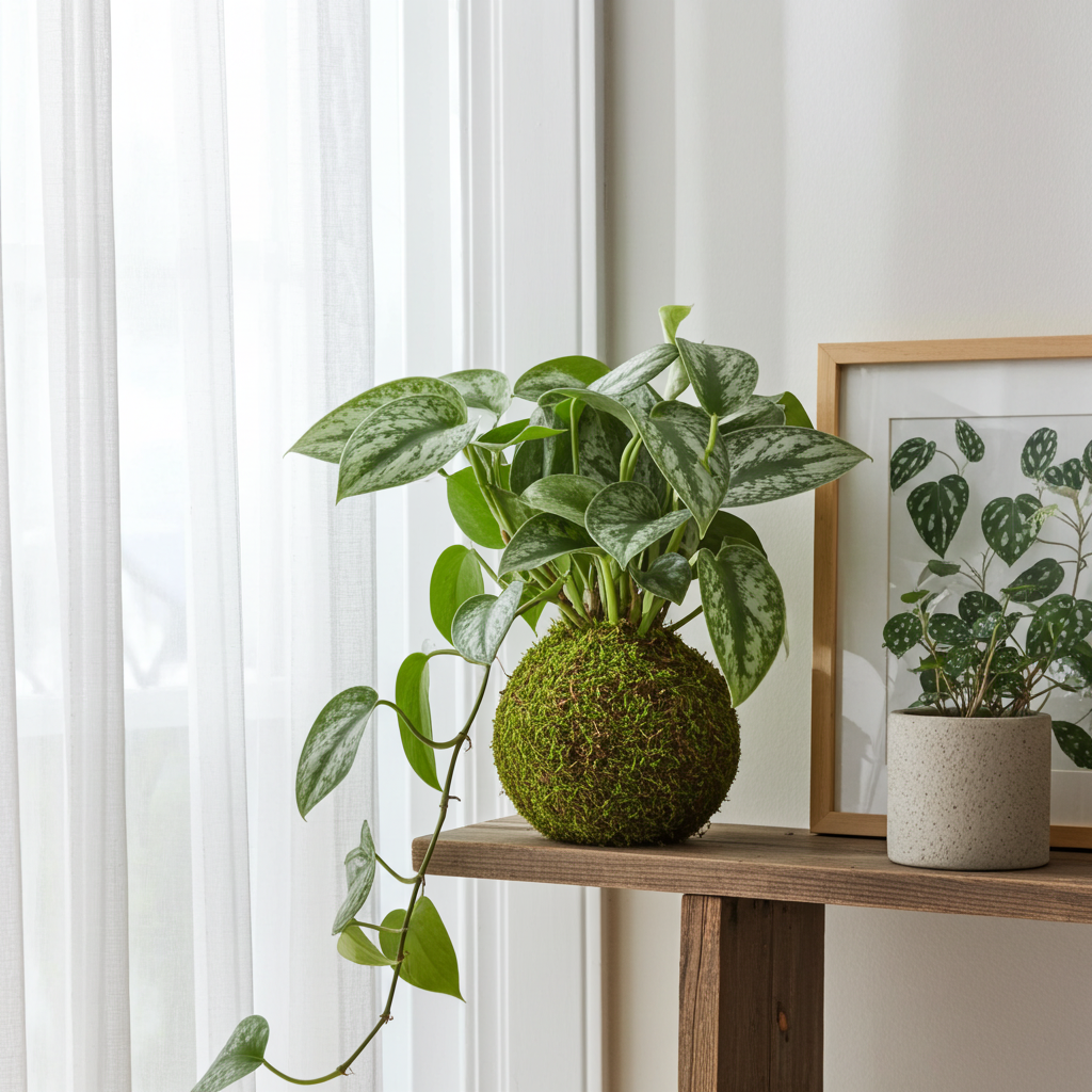 kokedama de scindapsus