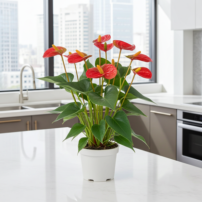 anthurium rojo cocina