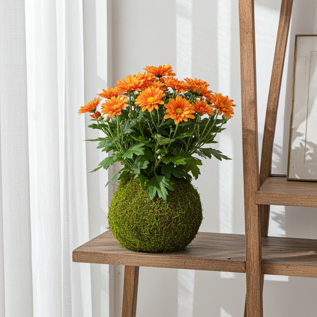 kokedama planta margarita