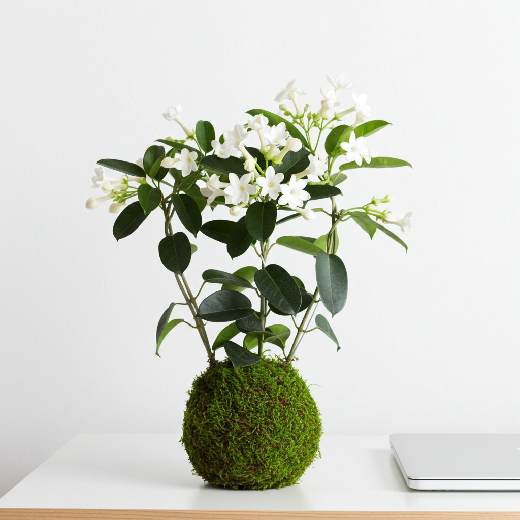 jazmin madagascar kokedama