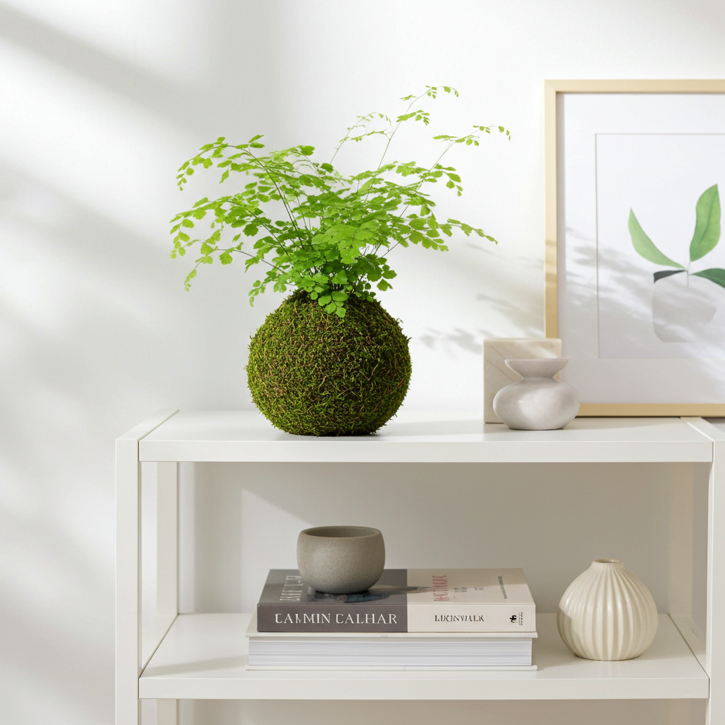 kokedama adiantum raddiatum