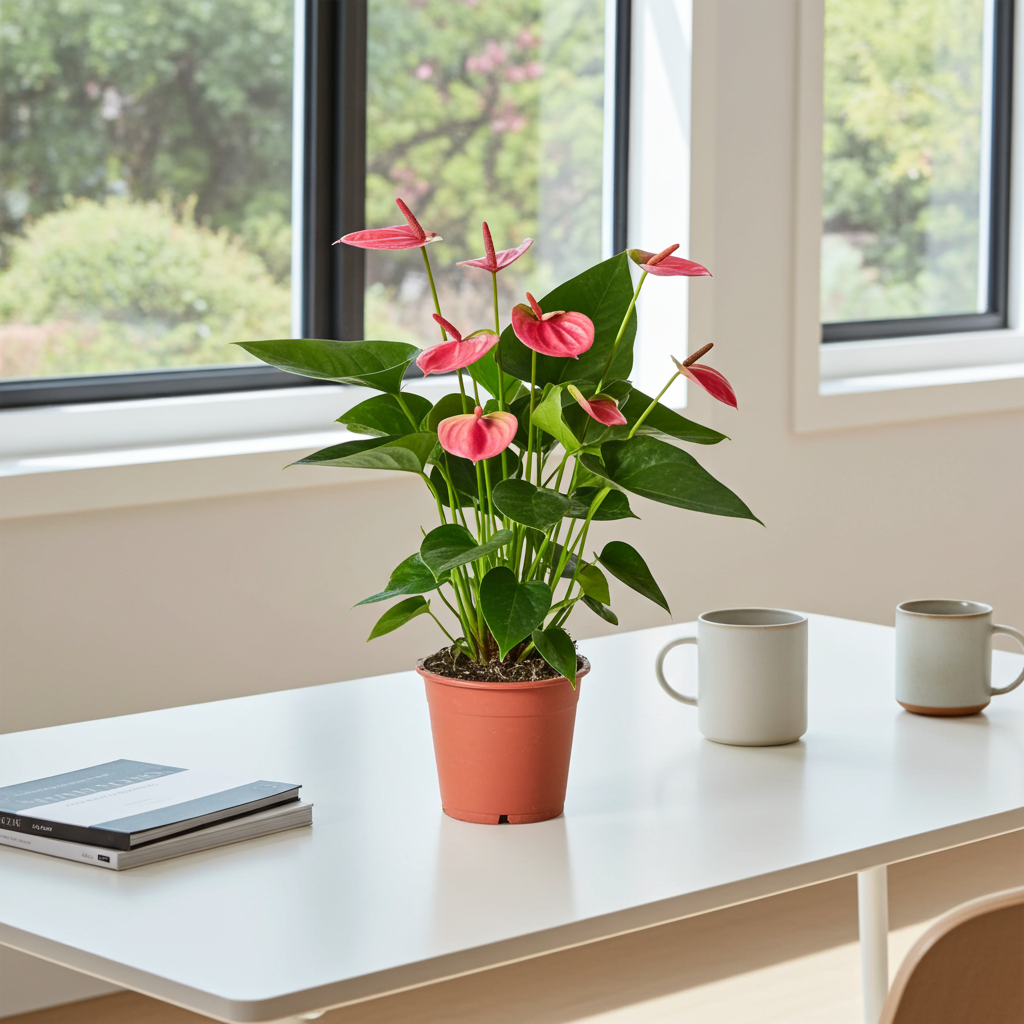 planta anturio rosa
