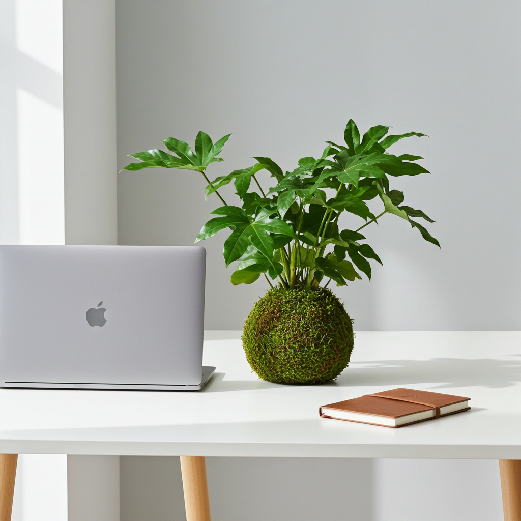 kokedama aralia natural