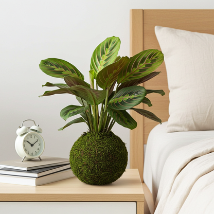 kokedama planta maranta leuconeura
