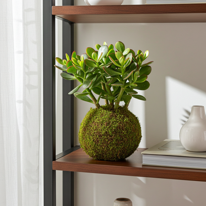 kokedama planta jade natural