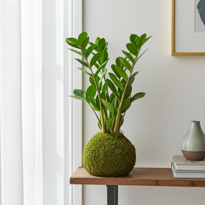 kokedama planta zamioculca