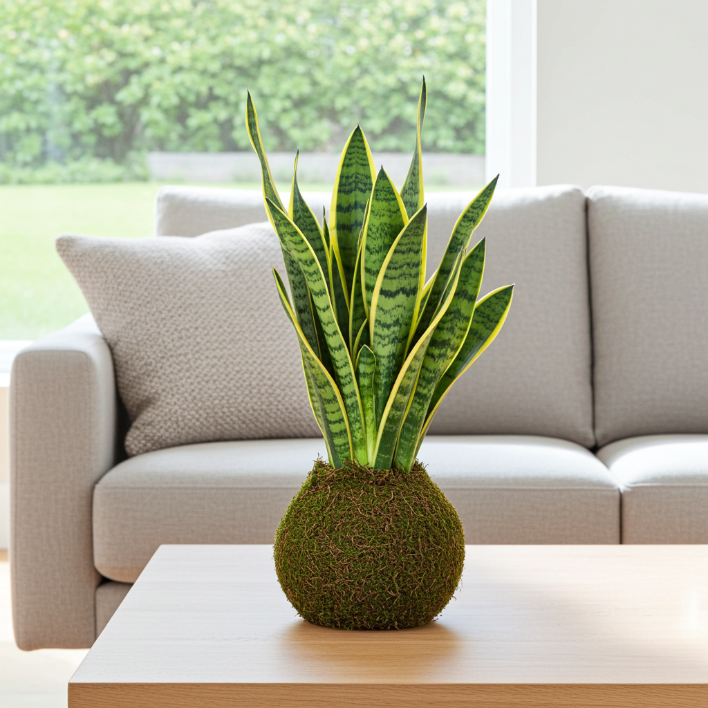kokedama lengua de suegra