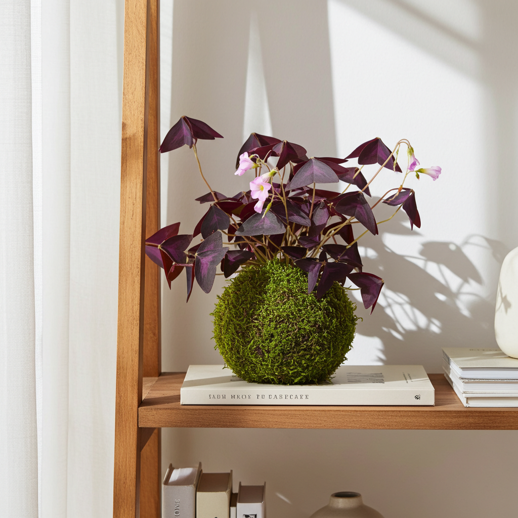 kokedama oxalis triangularis