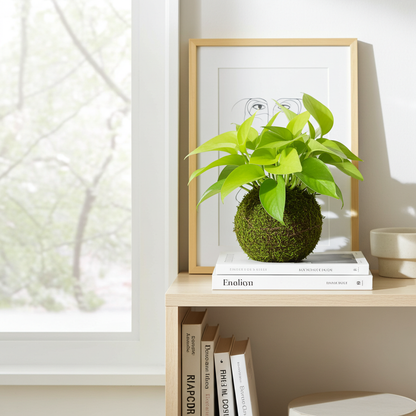 kokedama poto dorado