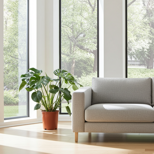 planta monstera en salón