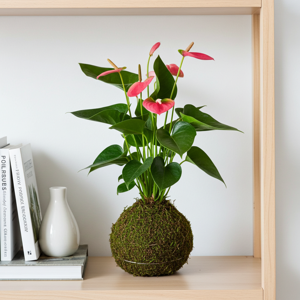 kokedama anturio rosa