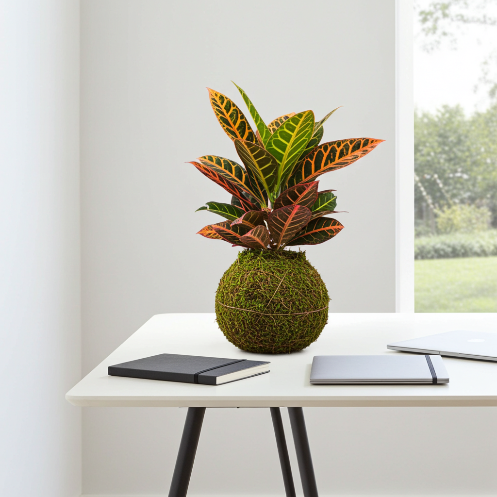kokedama planta croton