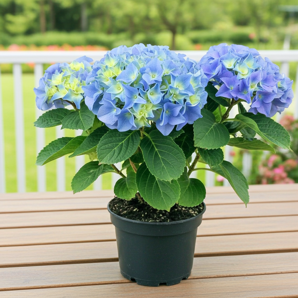 hydrangea flores azules