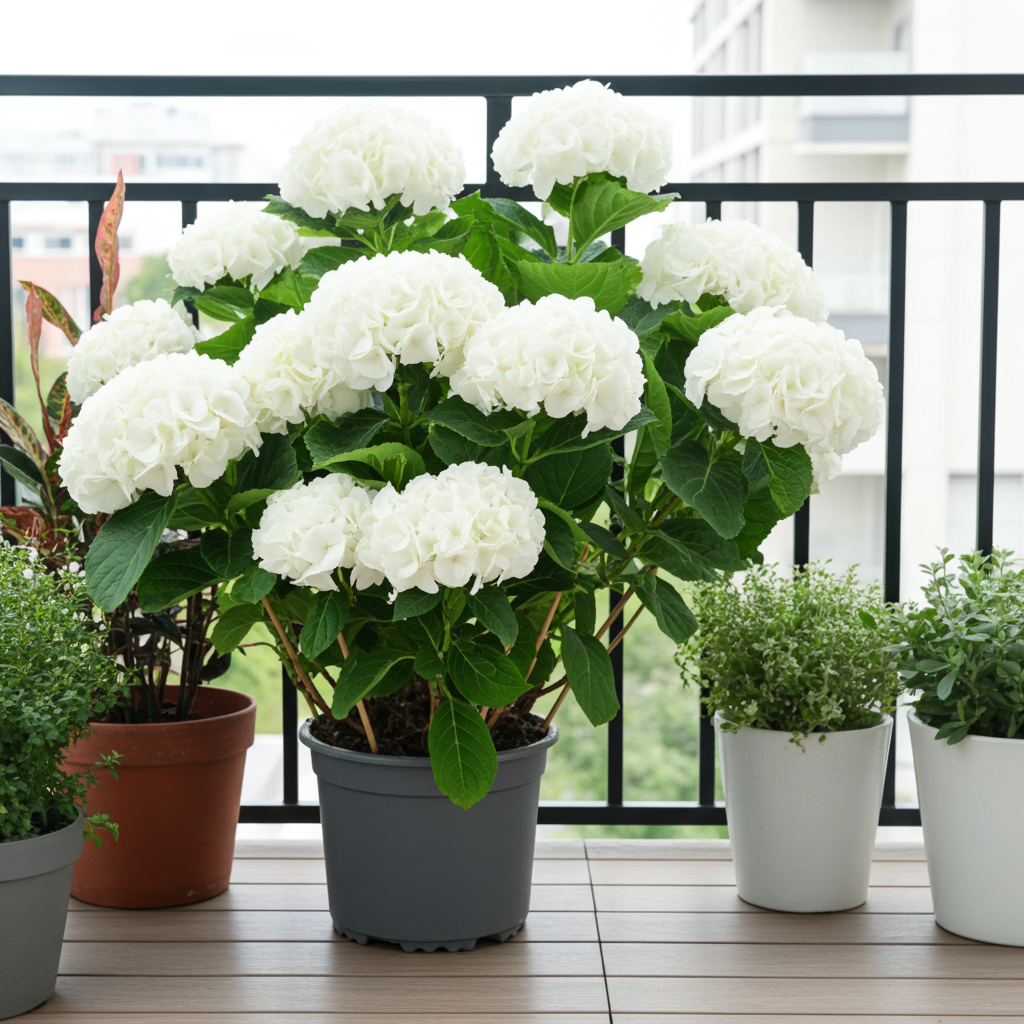 hortensia flores blancas