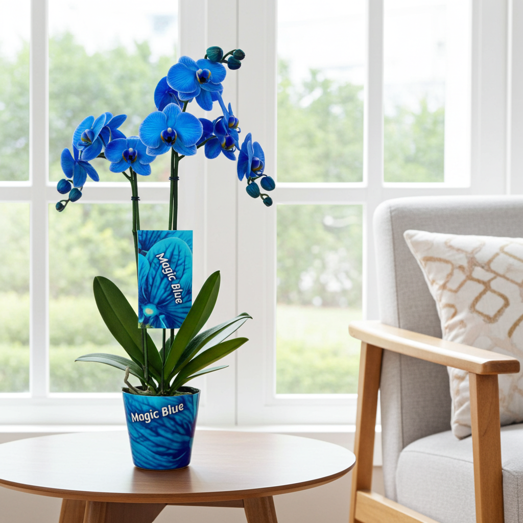orquidea tinte azul