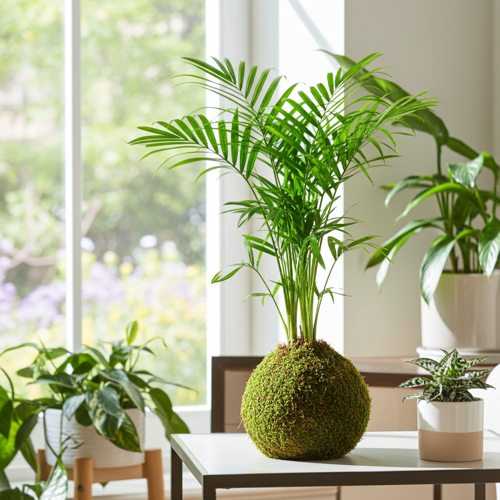 kokedama chamaedorea