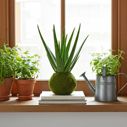 kokedama aloe vera