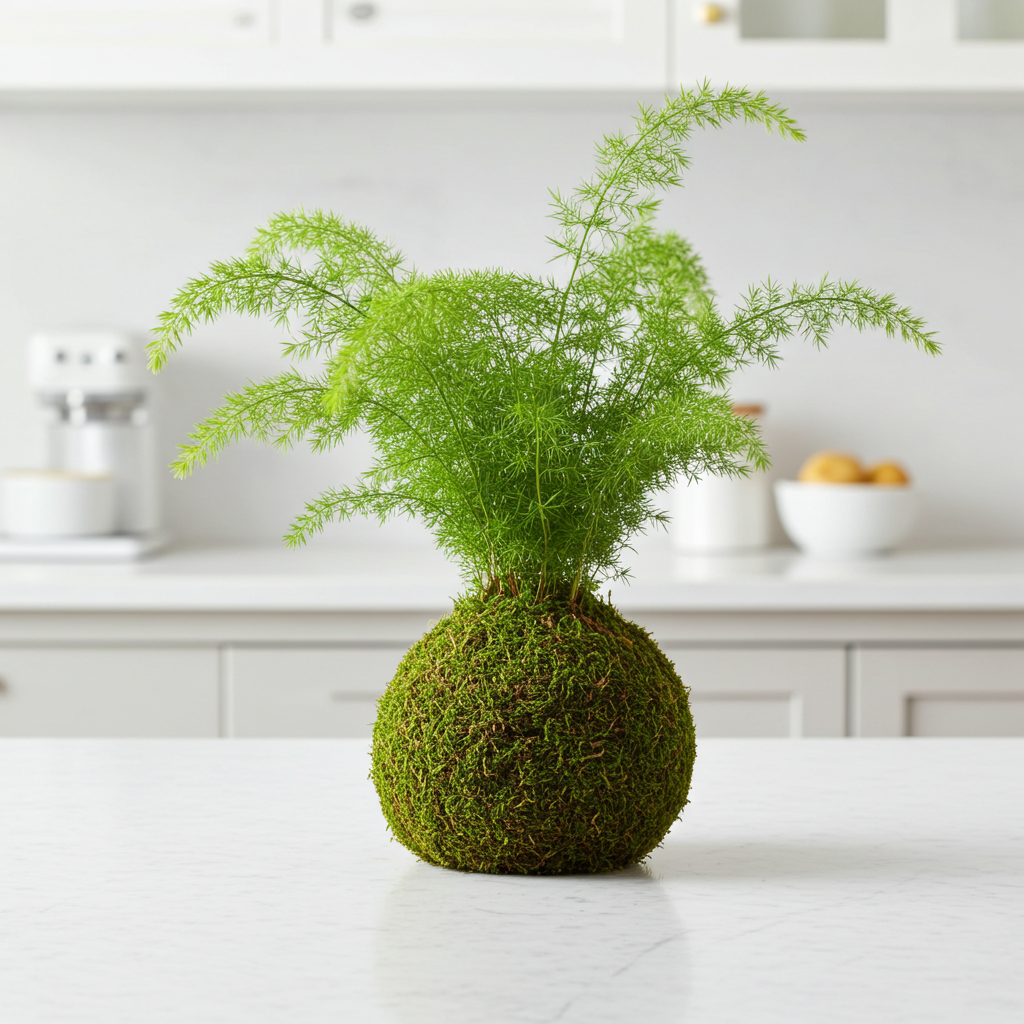 asparagus sprengeri kokedama