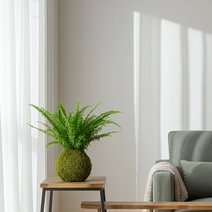 kokedama helecho natural