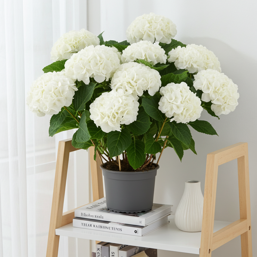 hortensia flor blanca