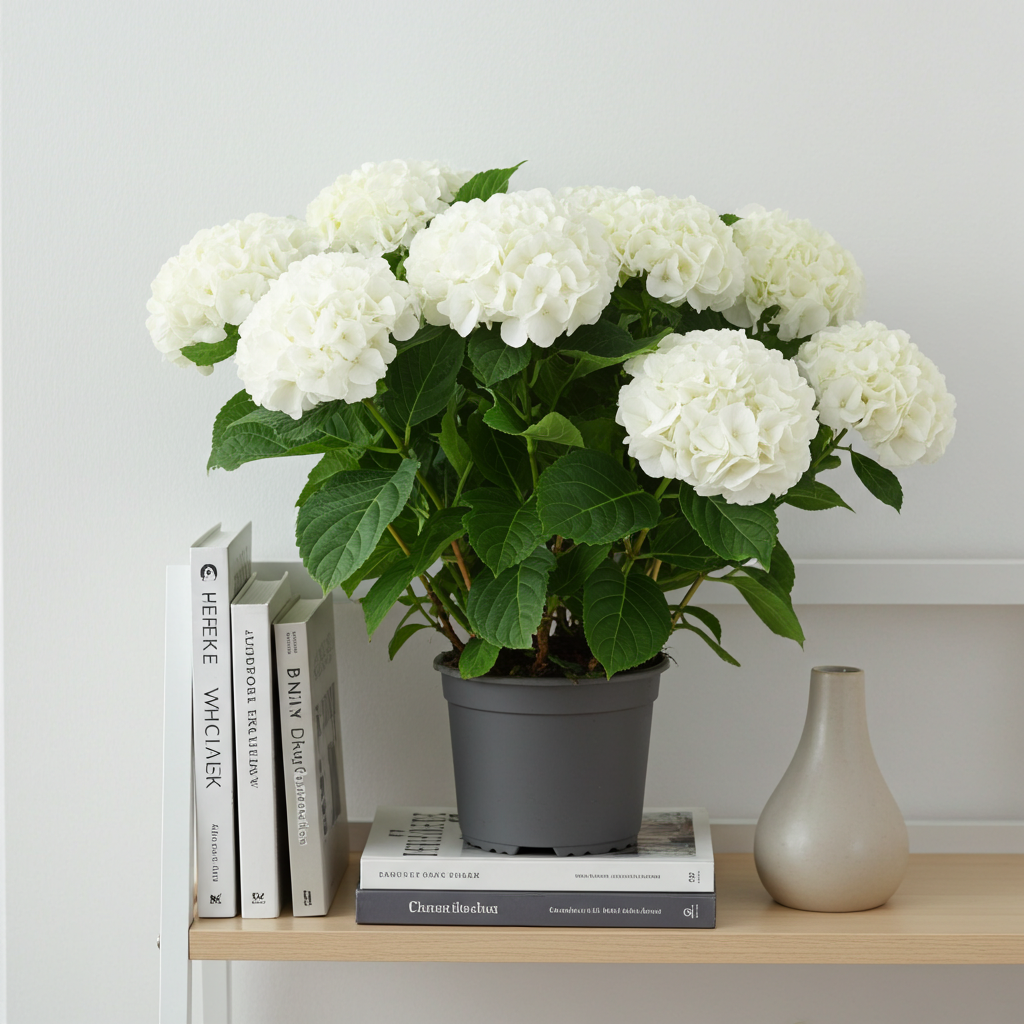 hortensia flor blanca natural