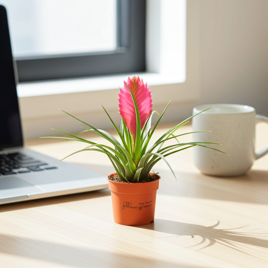 planta natural tillandsia cyanea rosa