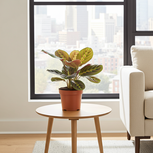 maranta leuconeura planta en mesa