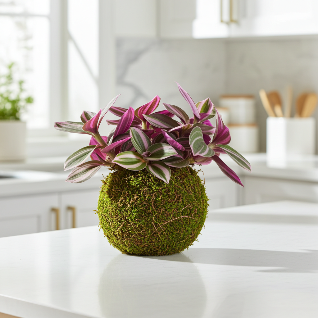 kokedama planta tradescantia nanouk