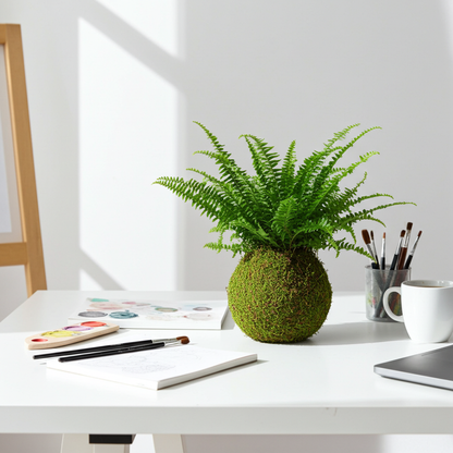kokedama helecho natural