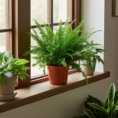 helecho planta ventana