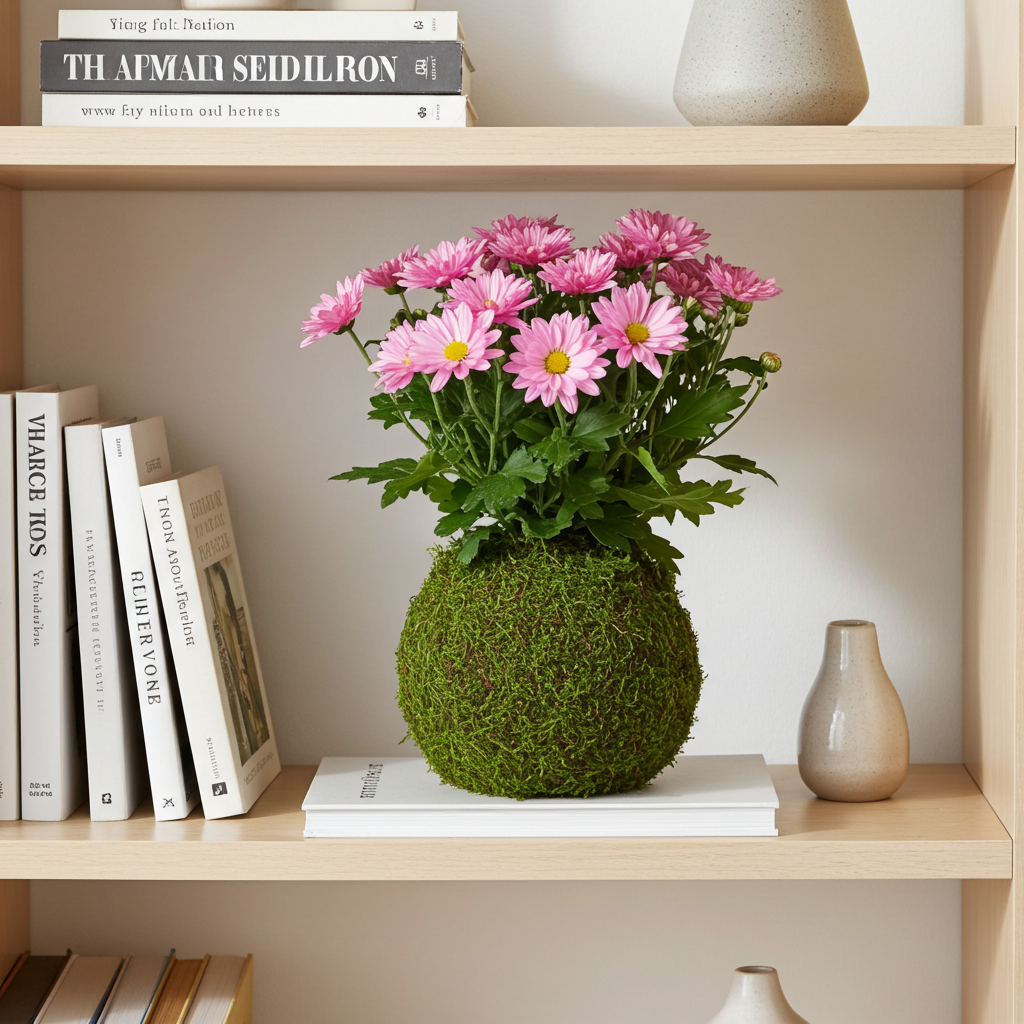 kokedama crisantemo
