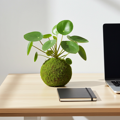 kokedama pilea planta dinero natural