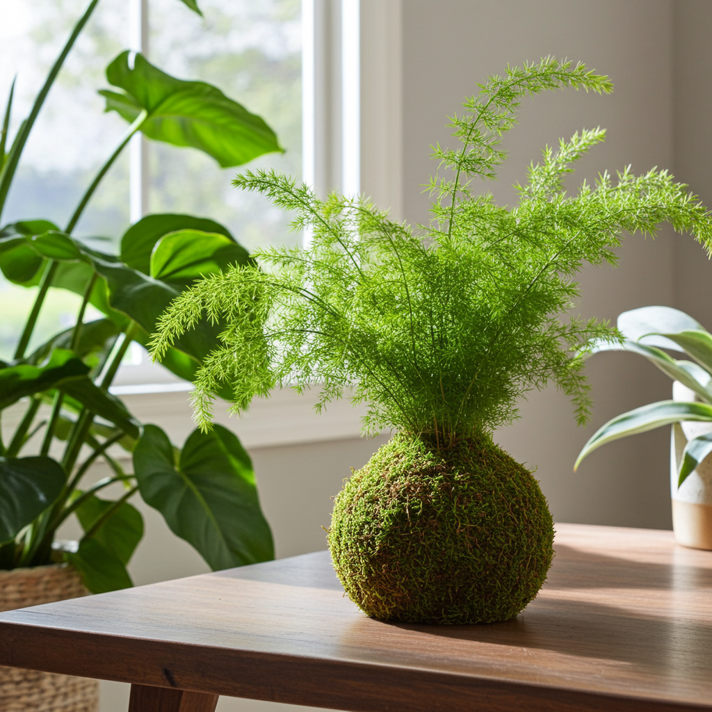 kokedama sprengeri natural técnica japonesa