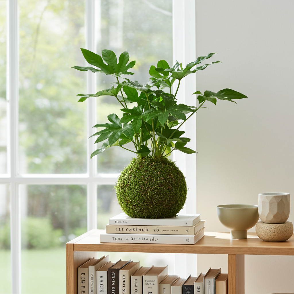 kokedama planta aralia
