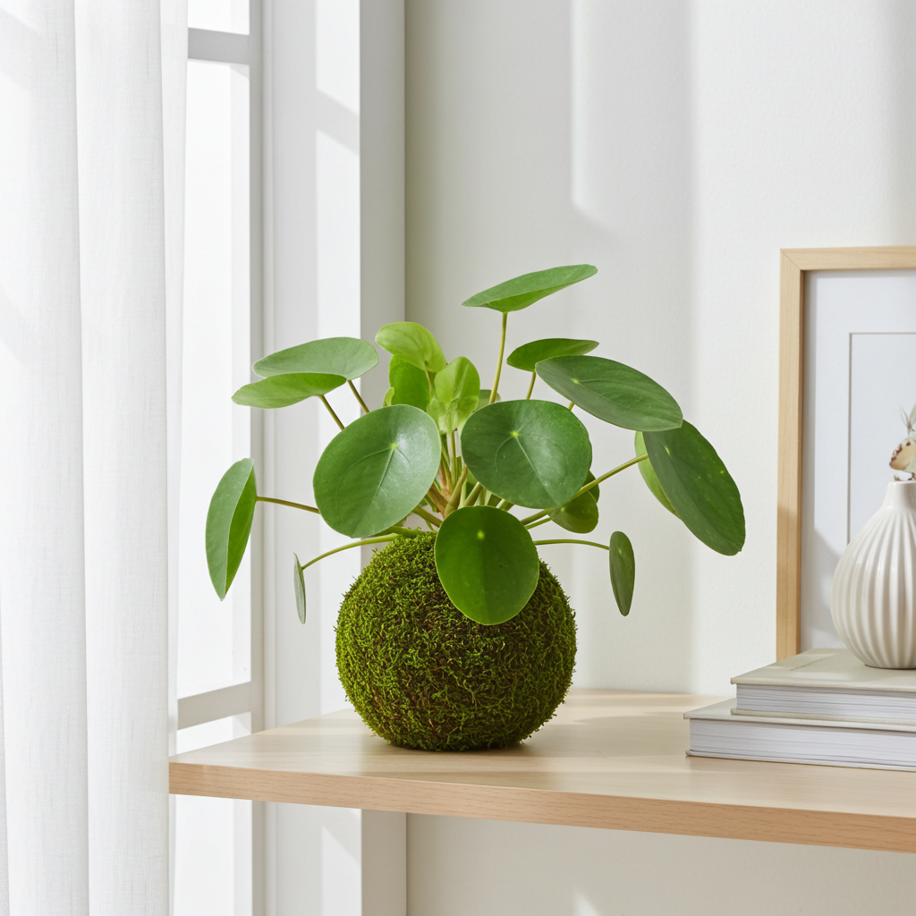 kokedama planta dinero pilea