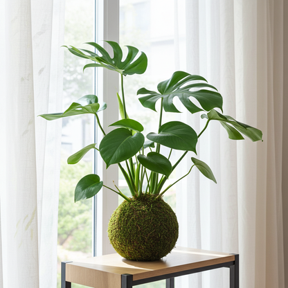 kokedama monstera natural